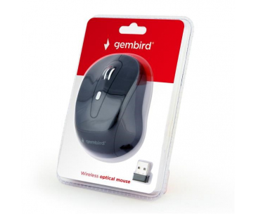 GEMBIRD myš MUSW-6B-01, černá, bezdrátová, USB nano receiver