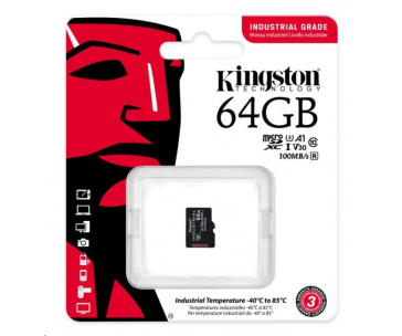 Kingston MicroSDXC karta 64GB microSDXC Industrial C10 A1 pSLC Card Single Pack