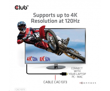 Club3D Kabel Ultra Rychlý HDMI™ Certifikovaný, 4K 120Hz, 8K60Hz, 48Gbps M/M, 3m, 28 AWG