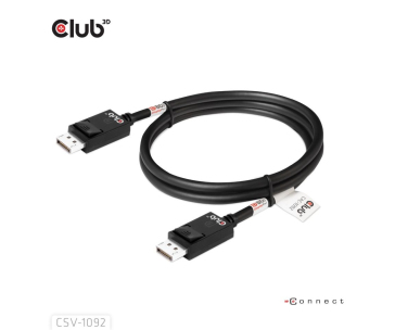 Club3D Kabel DisplayPort 2.1 na DisplayPort 2.1, DP80, 4K120Hz/10K60Hz (M/M), 1.6m, černá