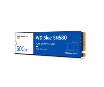 WD BLUE SSD NVMe 500GB PCIe SN580,Gen4 , (R:4000, W:3600MB/s)