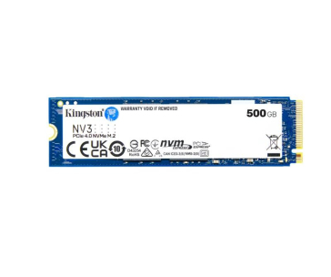 Kingston SSD 500GB NV3, M.2 2280, NVMe PCIe Gen4x4, (R: 5000MB/s; W: 3000MB/s)