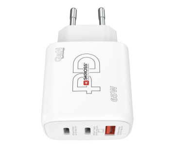 SKROSS USB A+C nabíjecí adaptér Power charger 65W GaN EU, Power Delivery, typ C