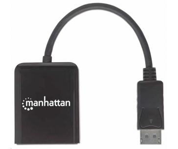 Manhattan rozbočovač, MST hub, DisplayPort na Dual DisplayPort (M/F), 4K@30Hz, černá