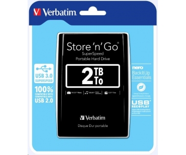 VERBATIM Externí HDD 2TB Store 'n' Go USB 3.0, Black