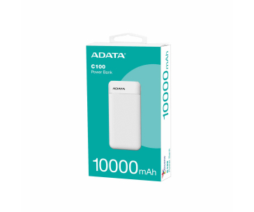 ADATA powerbanka C100, 10000mAh, Bílá