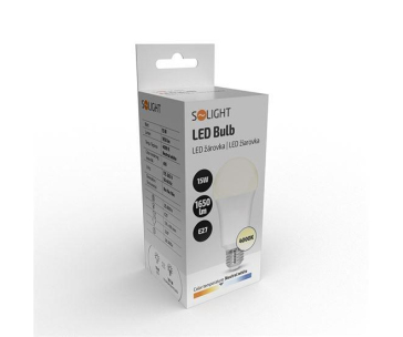 Solight LED žárovka, klasický tvar, 15W, E27, 4000K, 220°, 1650lm