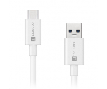 CONNECT IT Wirez USB-C (Type C) -> USB-A, USB 3.1 Gen 1, bílá, 2 m