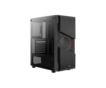 AEROCOOL skříň Menace Saturn FRGB ML G, Mid tower, 2x USB 3.0, 2x audio, 1x 120mm FRGB Fan, bez zdroje