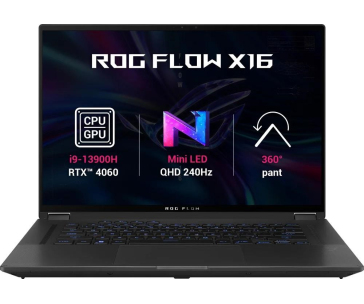 ASUS NTB ROG Flow X16 (GV601VV-NL062X), i9-13900H, 16" 2560 x 1600, 32GB, 1TB SSD, NVIDIA RTX 4060, W11 Pro, Black